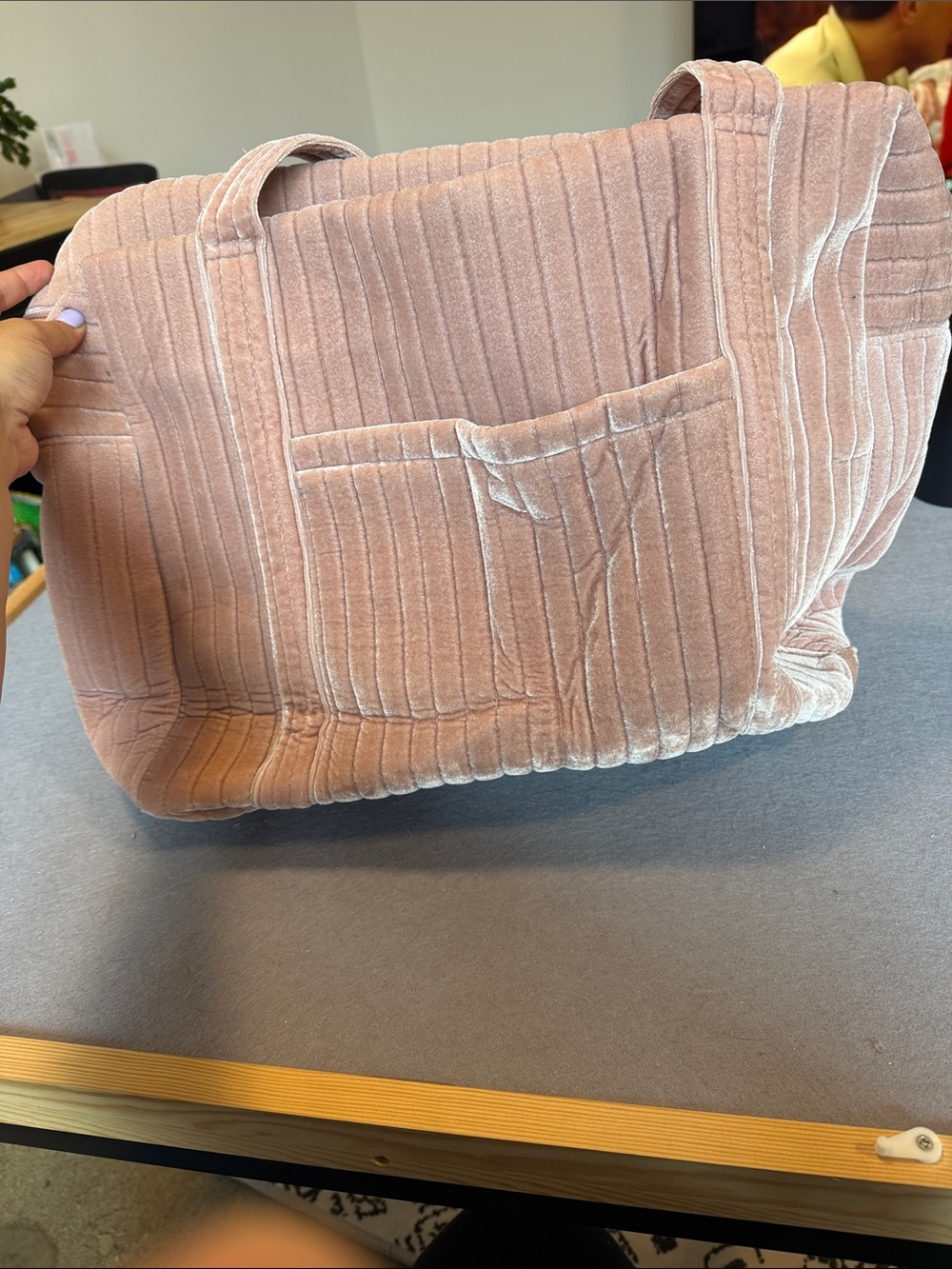 Soft Quilted Pink travel Tote Bag
